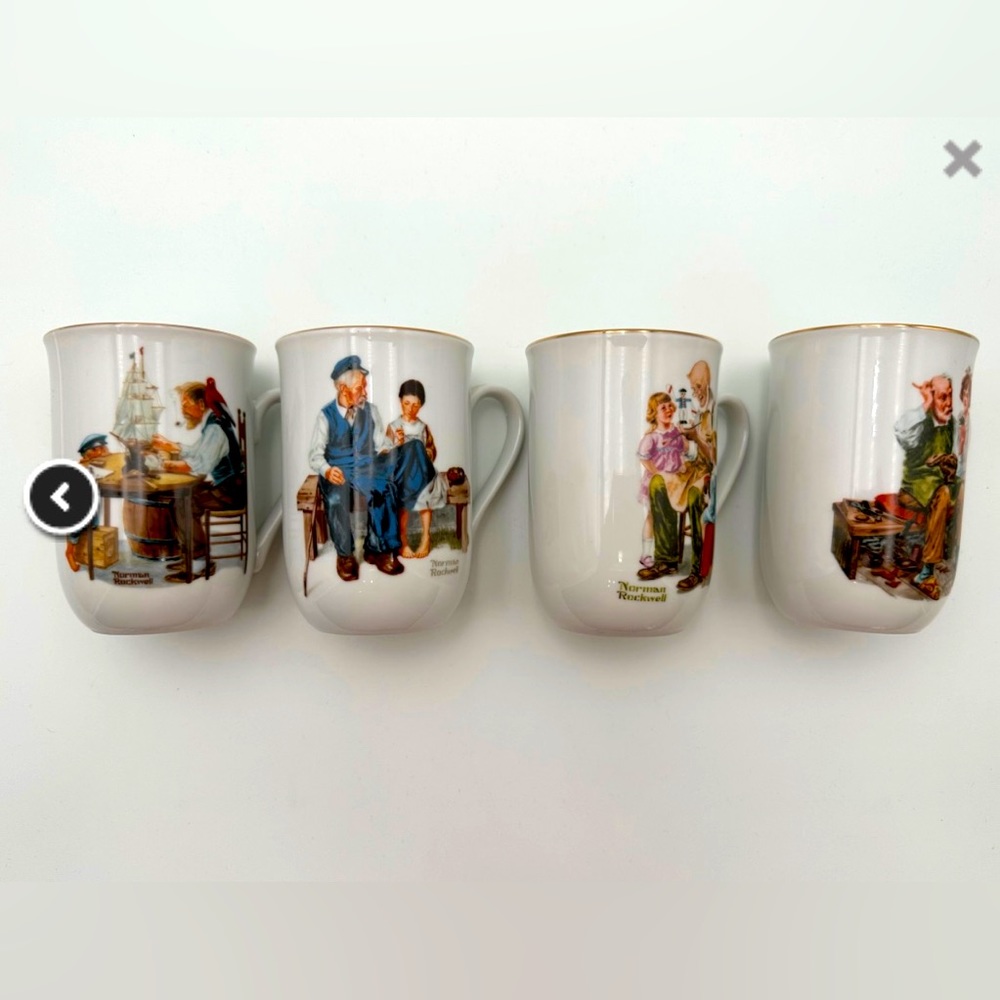Vintage Norman Rockwell cups/ set of four